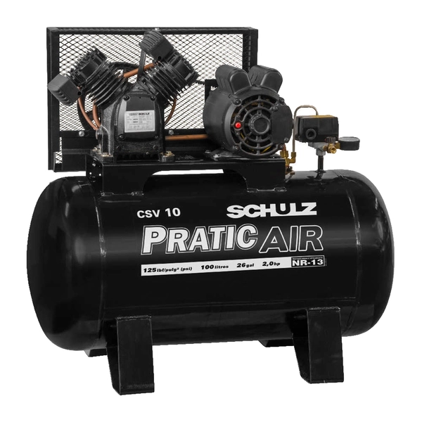 Compressor de Ar Pratic Air CSV 10/100 2HP 127V (110V) Schulz